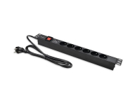Qoltec Aluminiowa Listwa zasilająca RACK PDU 19'' 1U 16A 6xFR - 1257491 - zdjęcie 1